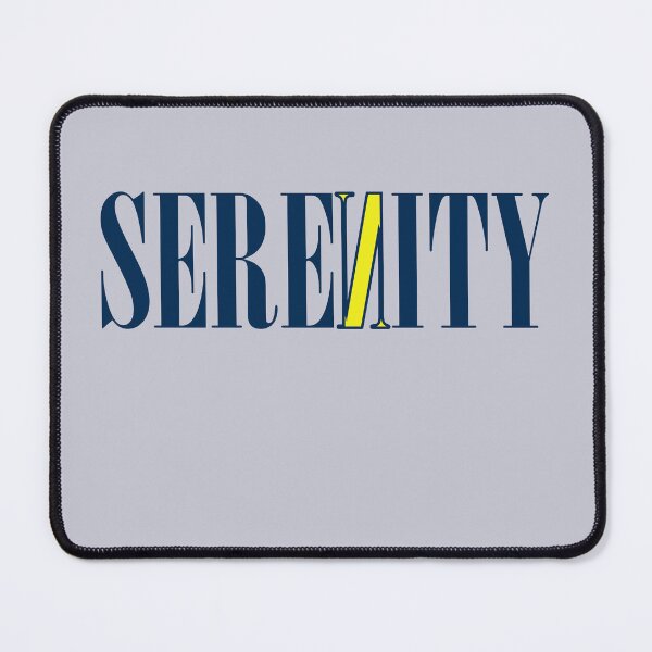Item preview, Fun Typography "Serenity" Inspirational Calm Peaceful Blue Yellow designed and sold by WD-Artist.