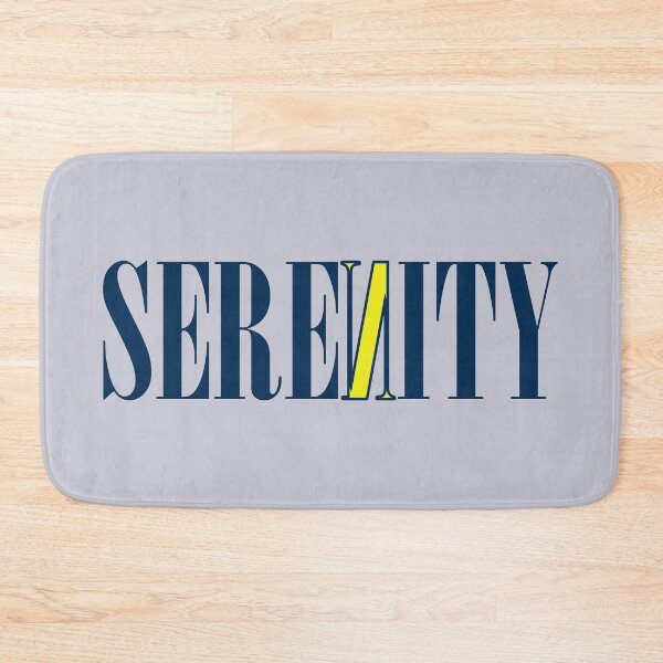 Item preview, Fun Typography "Serenity" Inspirational Calm Peaceful Blue Yellow designed and sold by WD-Artist.