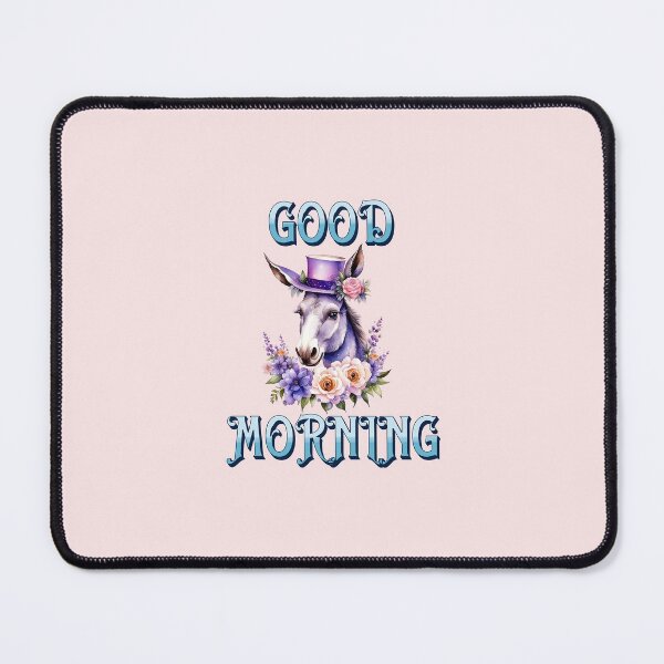 Item preview, GOOD MORMIMG (DONKEY TOP HAT ROSES) designed and sold by lovingtouch.