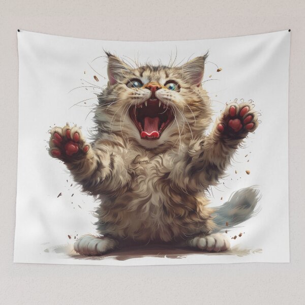 Item preview, Cat with playful paws designed and sold by wolfgangrainer.