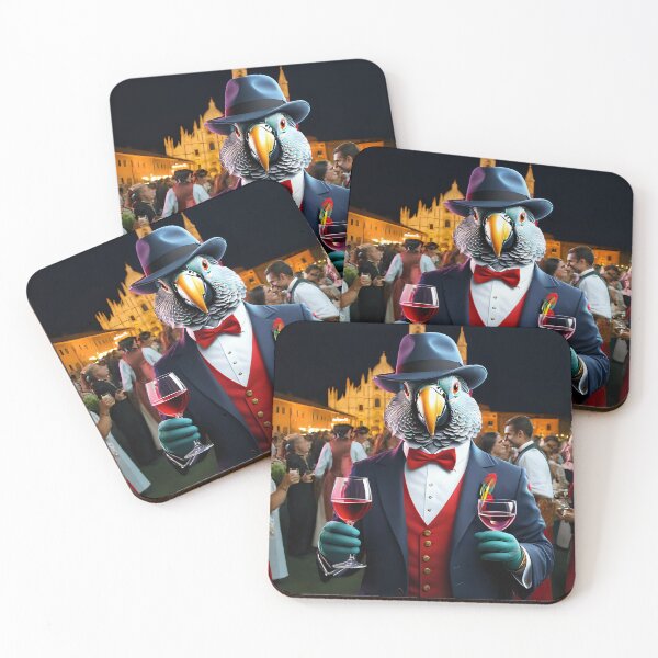 Item preview, Gabriel the happy parrot sharing with locals on the wine route in Italy designed and sold by roman747.