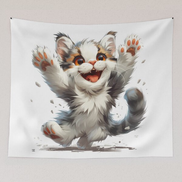 Item preview, Cat with playful paws designed and sold by wolfgangrainer.