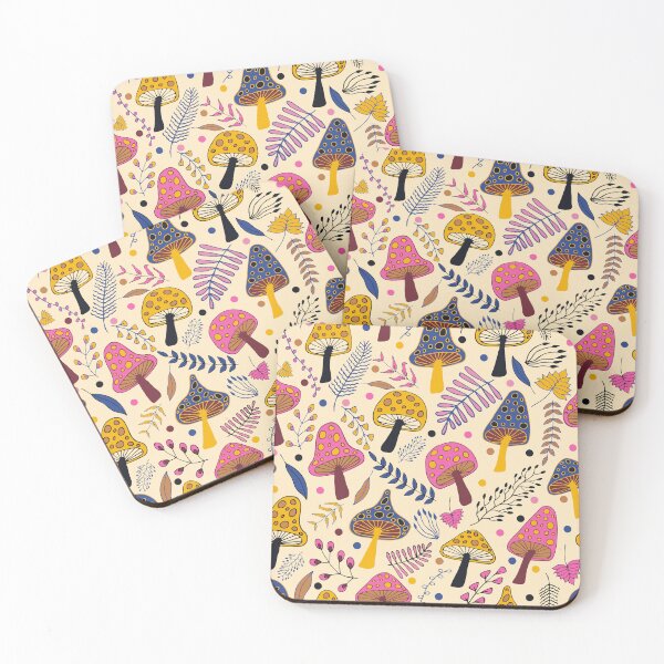 Item preview, Hand drawn Moody Mushrooms in summer designed and sold by sarakaquabubble.
