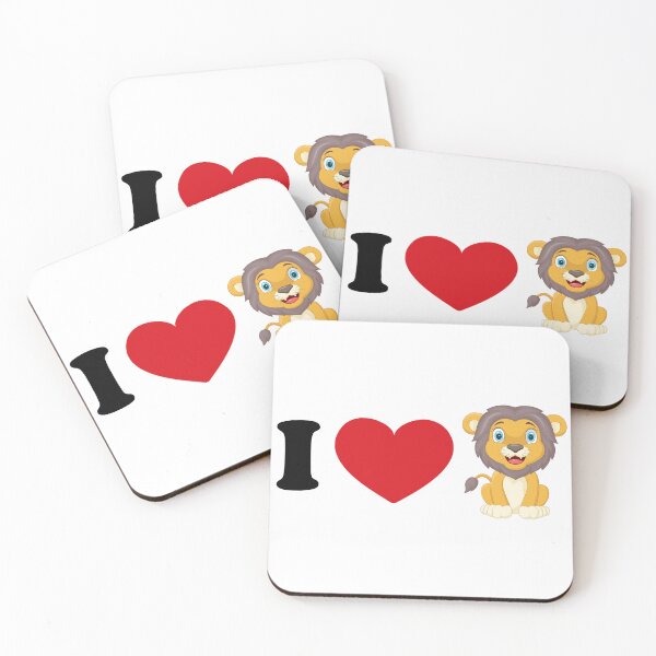Item preview, I love lion - with a cute lion art designed and sold by EmeraldeaArt.