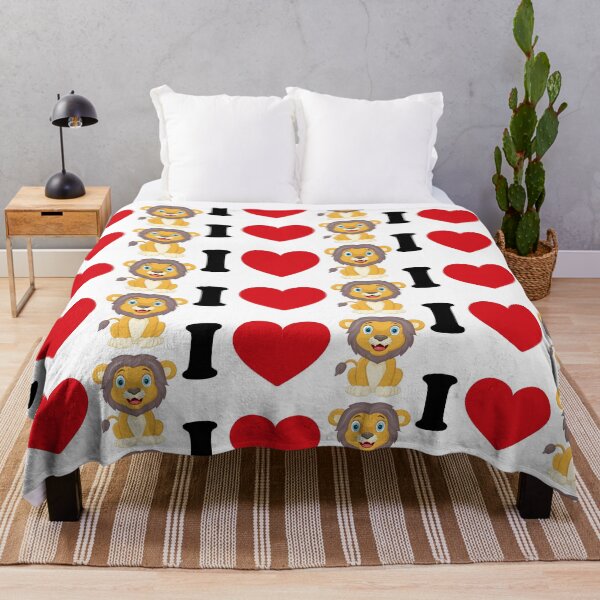 Item preview, I love lion - with a cute lion art designed and sold by EmeraldeaArt.