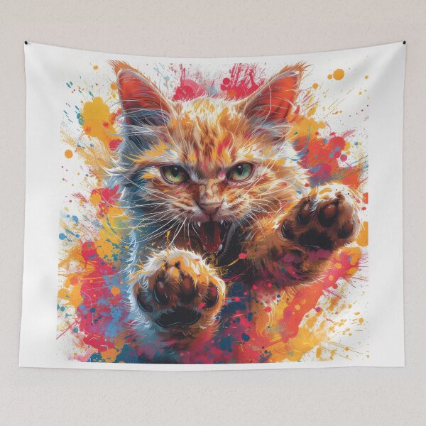 Item preview, Cat with playful paws designed and sold by wolfgangrainer.
