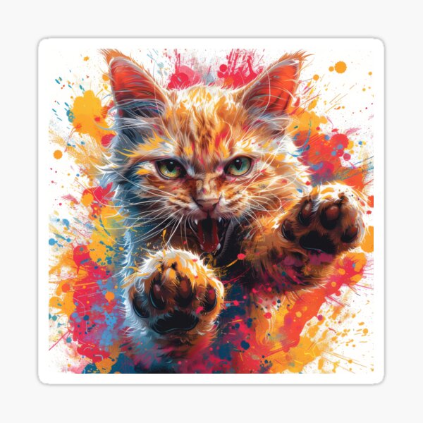 Item preview, Cat with playful paws designed and sold by wolfgangrainer.