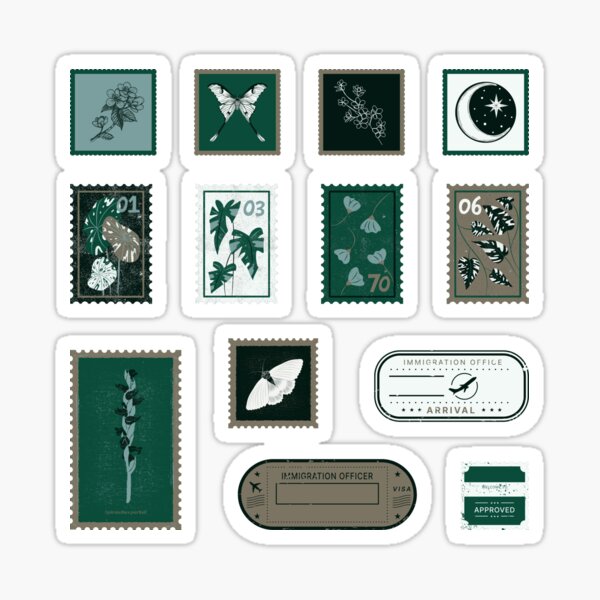 Item preview, Green Witchy Aesthetic - Journaling Sticker Sheet designed and sold by Andreria.