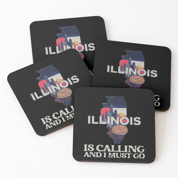 Item preview, Travel quote Illinois is calling and I must go: Retro Illinois travel poster – Minimalist adventure in Chicago, USA designed and sold by pod24.