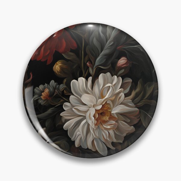 Item preview, Dark academia floral cottagecore nature oil painting girly flowers peony roses still life painted flowers designed and sold by Fantasy Cache.