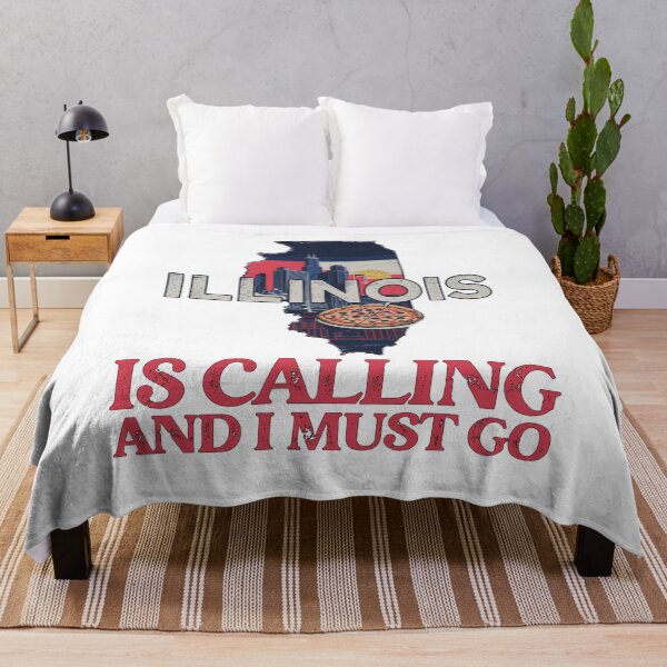 Item preview, Travel quote Illinois is calling and I must go: Retro Illinois travel poster – Minimalist adventure in Chicago, USA designed and sold by pod24.