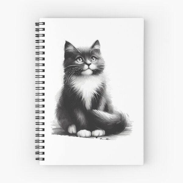 Item preview, Gato fofo preto e branco aquarela  designed and sold by GirlaineSQ.