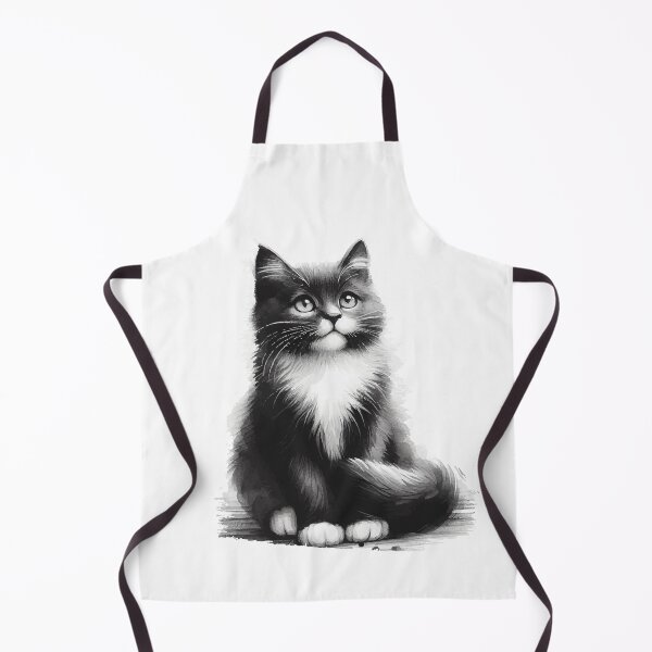 Item preview, Gato fofo preto e branco aquarela designed and sold by GirlaineSQ.