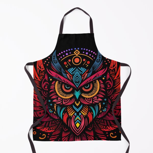 Item preview, Owl tribal art multicolor, bird designed and sold by CutOriginalArt.