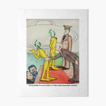 Water Color Cartoon with Caption Art Board Print
