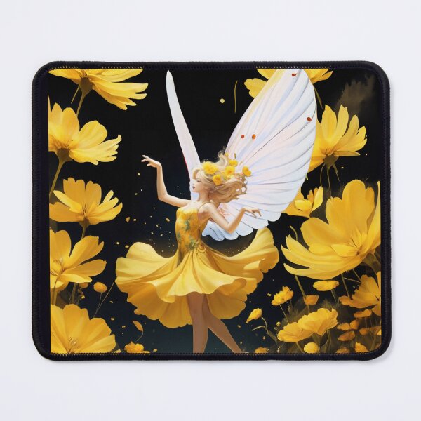 Item preview, COSMO YELOWW FLOWER FAIRY fantasy garden illustration designed and sold by La Loca.