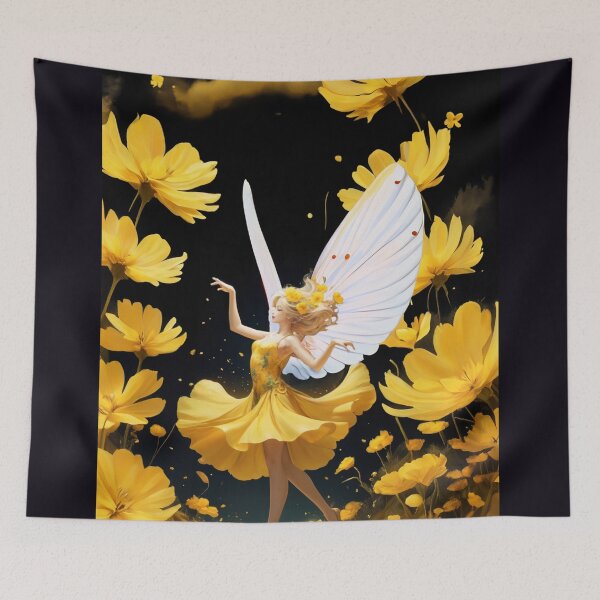 Item preview, COSMO YELOWW FLOWER FAIRY fantasy garden illustration designed and sold by La Loca.