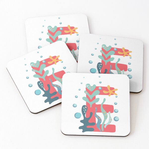 Item preview, E - Coral underwater letter for names starting with E designed and sold by Deepness2023.