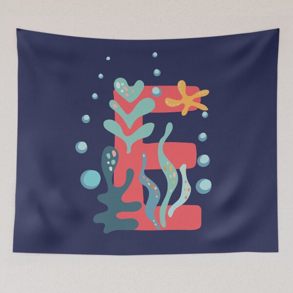Item preview, E - Coral underwater letter for names starting with E designed and sold by Deepness2023.