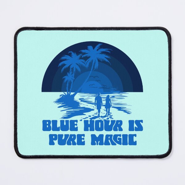 Item preview, Magical, Bold, Groovy, Ethereal Vintage BLUE HOUR IS PURE MAGIC Cool Retro Sunset design for Summer Vacation, Tropical Beach, Ocean Lovers and Enchanting Tropical Getaway designed and sold by zenturtlemerch.