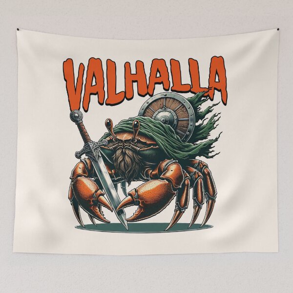 Item preview, Valhalla Crab Viking Mythology Warrior Funny Gift designed and sold by InkyGenies.