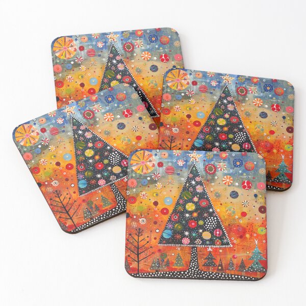 Item preview, Christmas Tree Decorations in Folk Art Style designed and sold by Neika Shimm Designs.