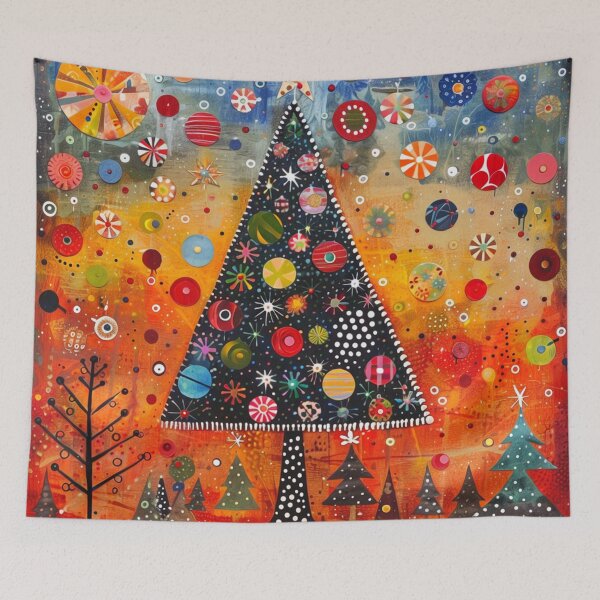 Item preview, Christmas Tree Decorations in Folk Art Style designed and sold by Neika Shimm Designs.