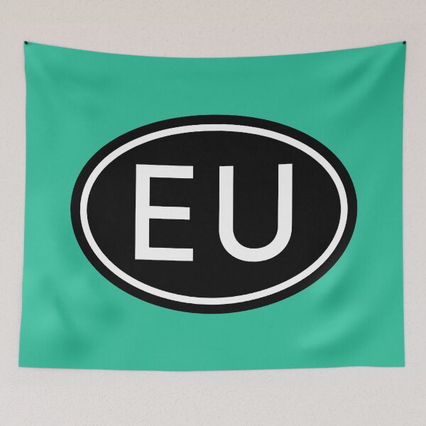 Artikelvorschau, EU Initialen Monogramm ovale weiße Buchstaben entworfen und verkauft von Jeallan Designs.