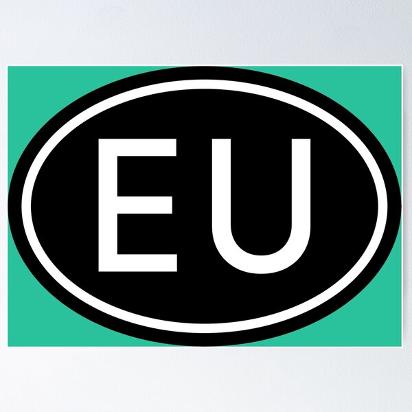 Artikelvorschau, EU Initialen Monogramm ovale weiße Buchstaben entworfen und verkauft von Jeallan Designs.