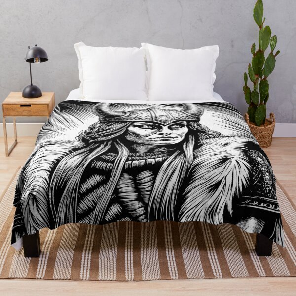 Item preview, Valkyrie Vigilance: Monochrome Warrior Woman designed and sold by AgarutanPrint.
