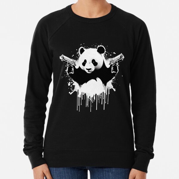 Item preview, Panda Holding Guns Dripping Street art designed and sold by TomFrontierArt.