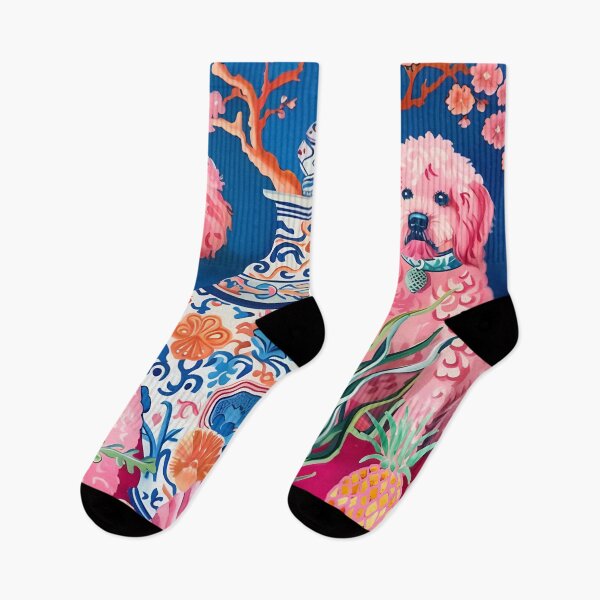 Artikelvorschau, Rosa Chinoiserie-Cockapoos und Ingwergläser entworfen und verkauft von SophieClimaArt.