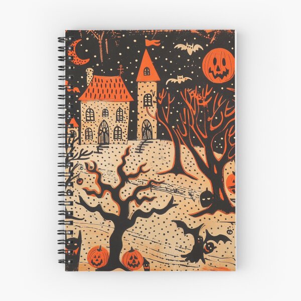 Item preview, Spooky Halloween Haunted House, Folk Art Halloween  designed and sold by Neika Shimm Designs.