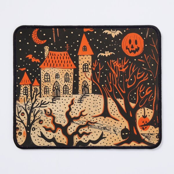 Item preview, Spooky Halloween Haunted House, Folk Art Halloween  designed and sold by Neika Shimm Designs.