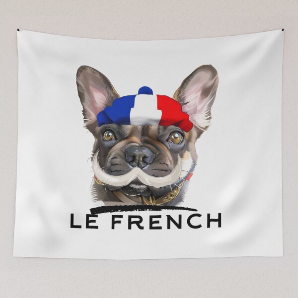 Item preview, Le french, Mr Booch the French bulldog with a French hat designed and sold by MrBooch.