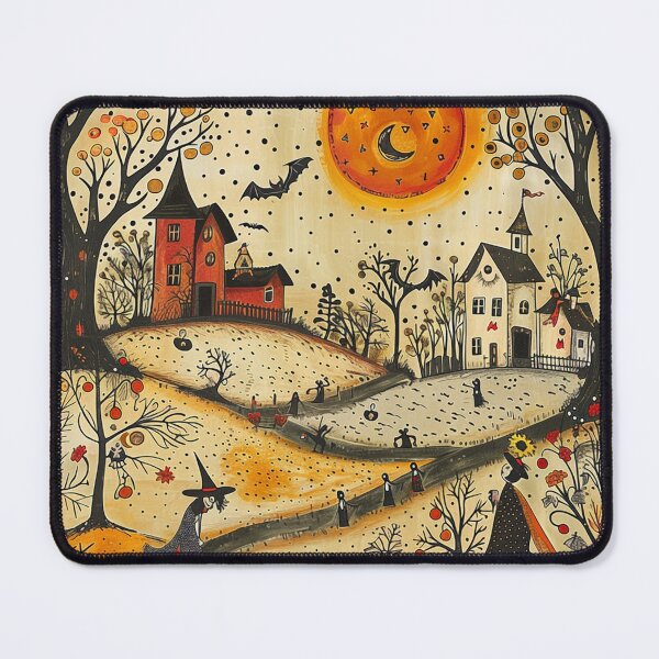 Item preview, Haunted Forest, Halloween Folk Art Design, Bats and Witches  designed and sold by Neika Shimm Designs.