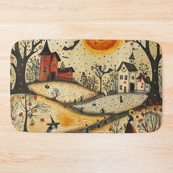 Item preview, Haunted Forest, Halloween Folk Art Design, Bats and Witches  designed and sold by Neika Shimm Designs.