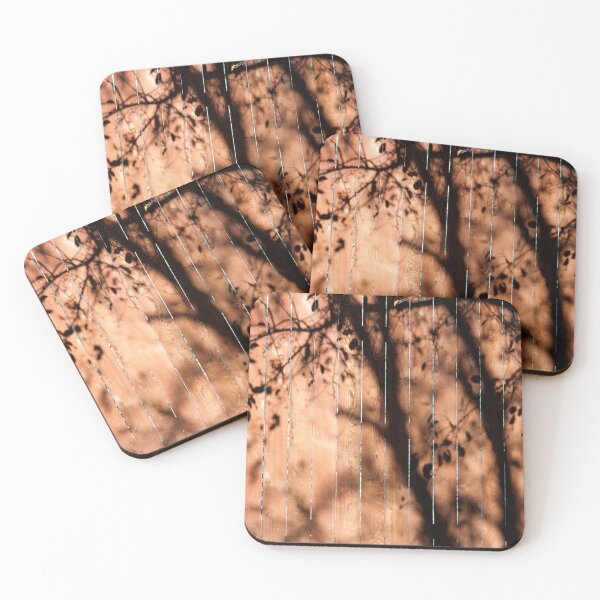 Item preview, Tree and leaf shadows on old wooden fence designed and sold by pixelmountain.