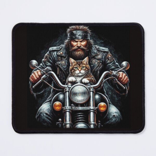 Item preview, Motorcyclist and Companion Cat designed and sold by Jurand Creations.