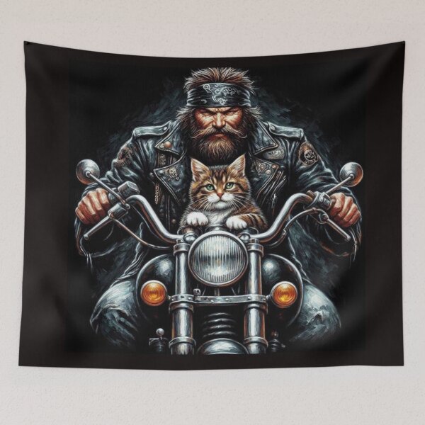 Item preview, Motorcyclist and Companion Cat designed and sold by Jurand  Creations.