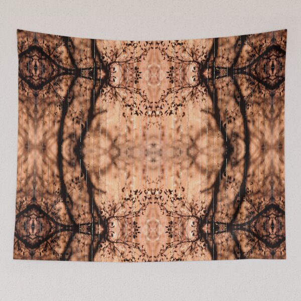 Item preview, Tree and leaf shadows on old wooden fence designed and sold by pixelmountain.