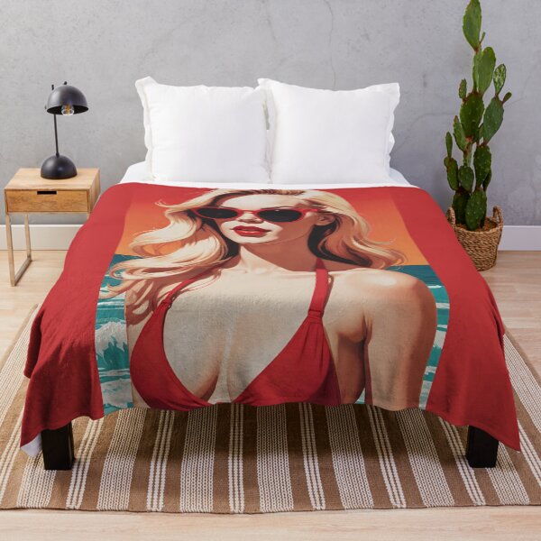 Item preview, Retro Pop Art: Stylish Blonde in Red Bikini designed and sold by LyssasMindArt.