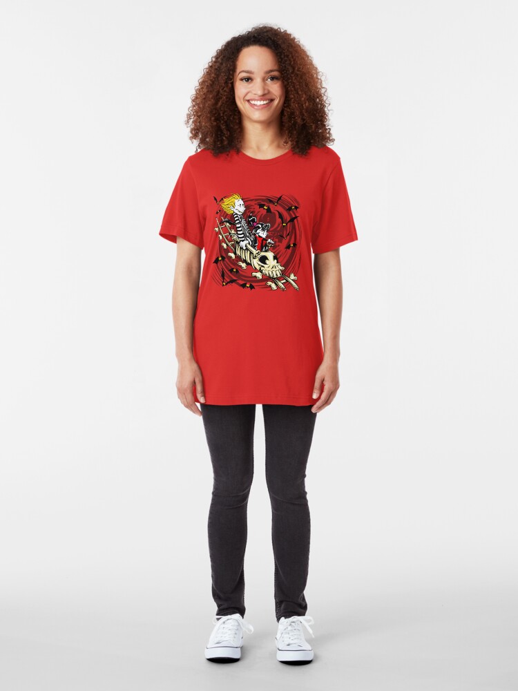 Alternate view of Calvydia and Beetlehobbes (Light Shirts) Slim Fit T-Shirt