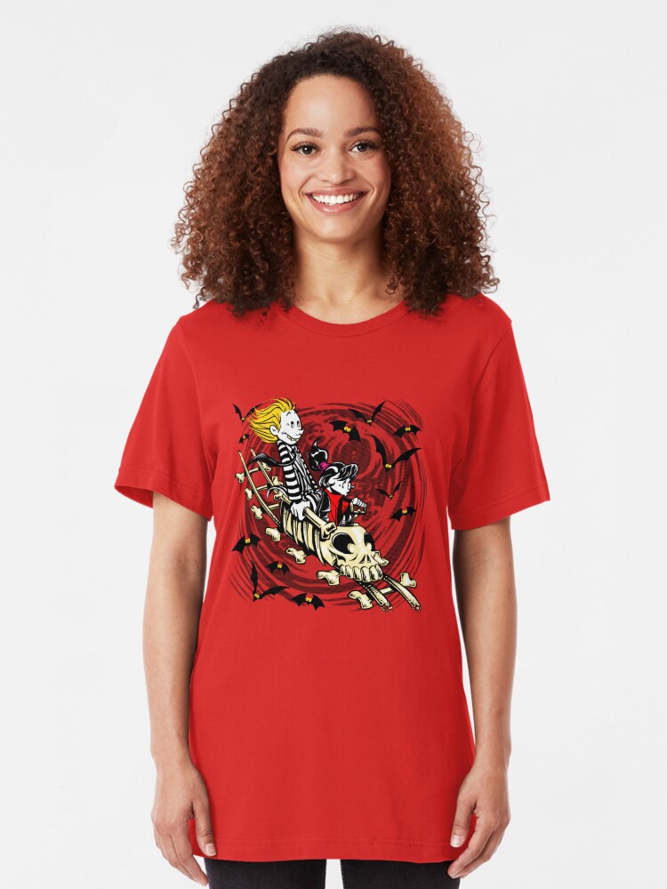 Alternate view of Calvydia and Beetlehobbes (Light Shirts) Slim Fit T-Shirt