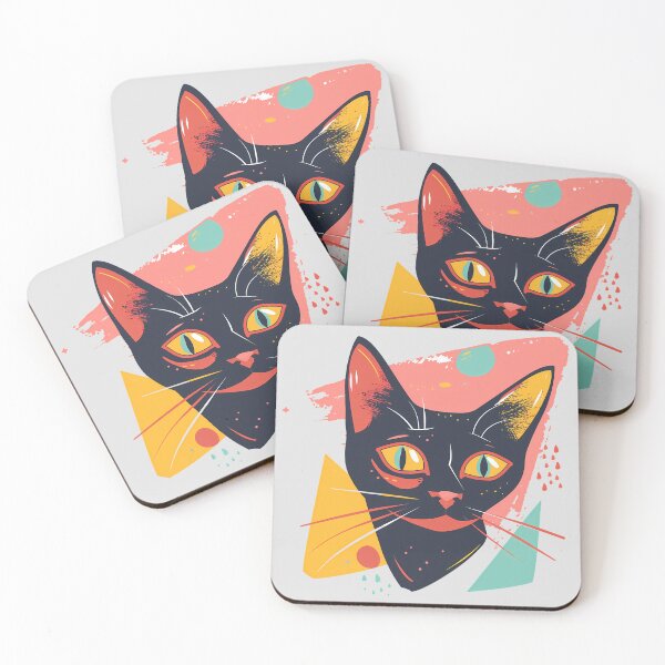 Item preview,  Black cat with red eyes in painting designed and sold by mando24895.