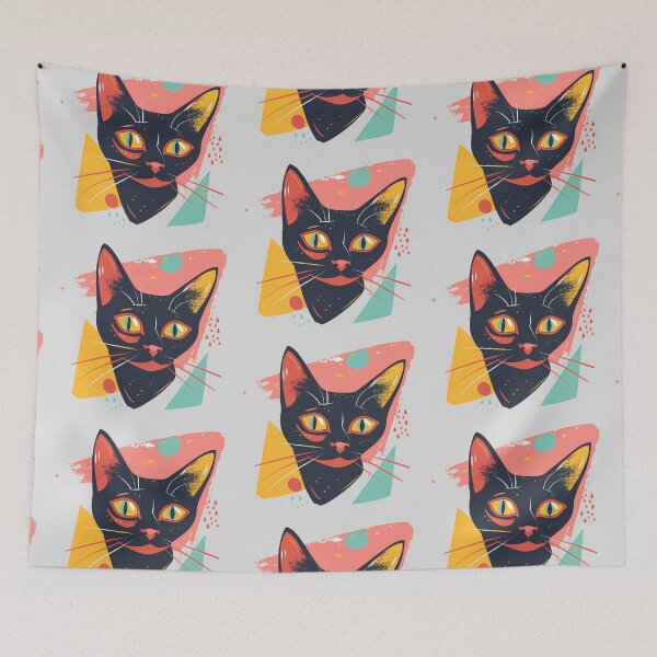 Item preview,  Black cat with red eyes in painting designed and sold by mando24895.