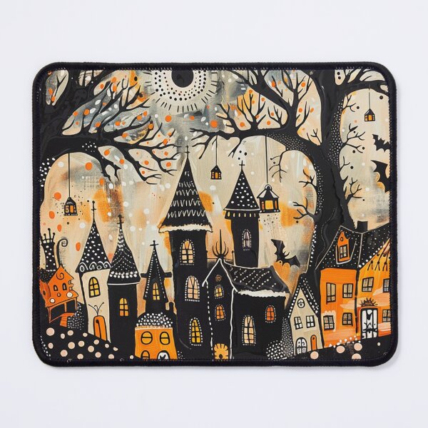 Artikelvorschau, Volkskunst Gruseliges Halloween Spukdorf entworfen und verkauft von Neika Shimm Designs.
