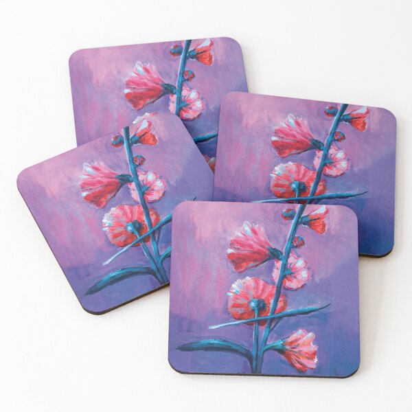 Hollyhock Coasters (Set of 4)