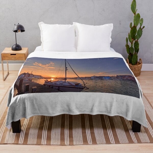 Item preview, Vibrant sunset across Weymouth Harbour and the open town bridge designed and sold by duncan1980uk.