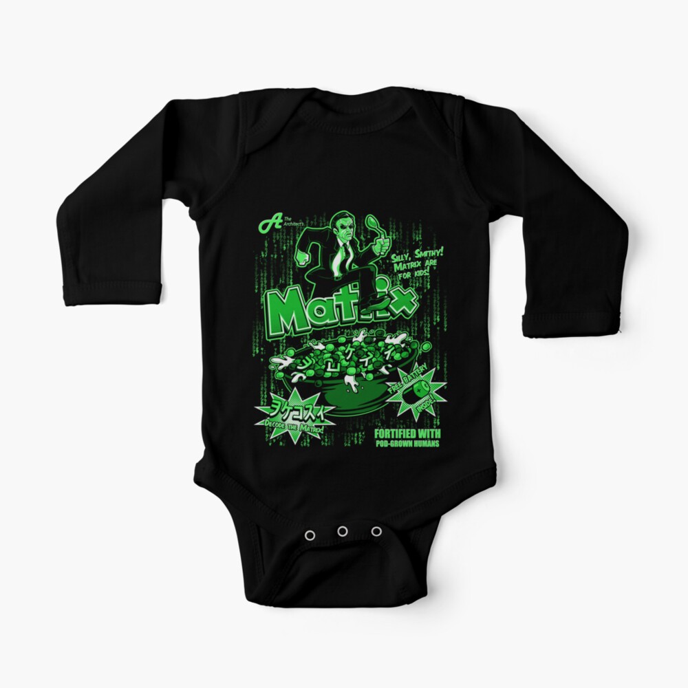 Matrix Cereal Black Ed Baby One Piece By Punksthetic Redbubble